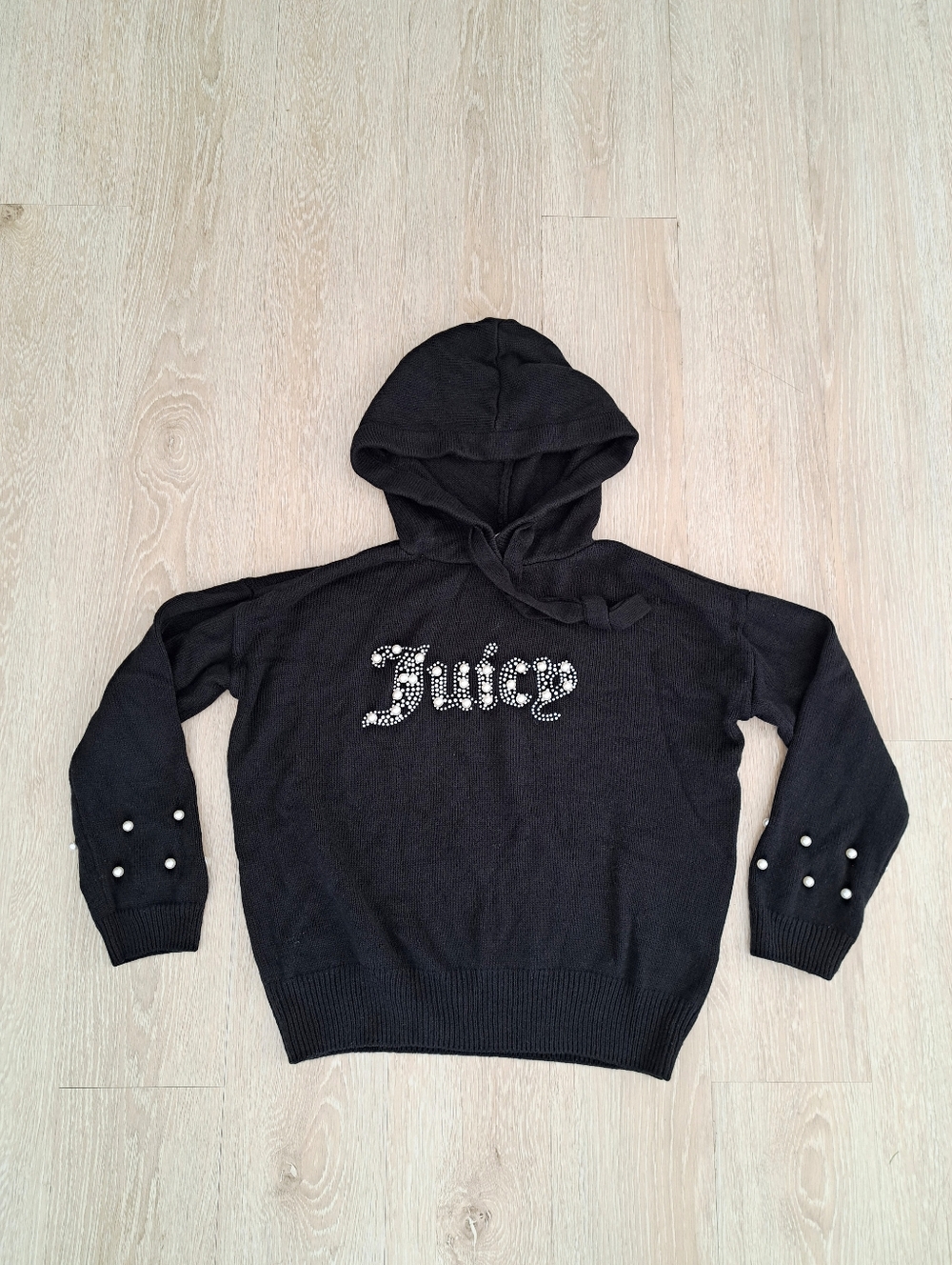 Juicy Couture Black Pearl Sweater Hoodie Sz M